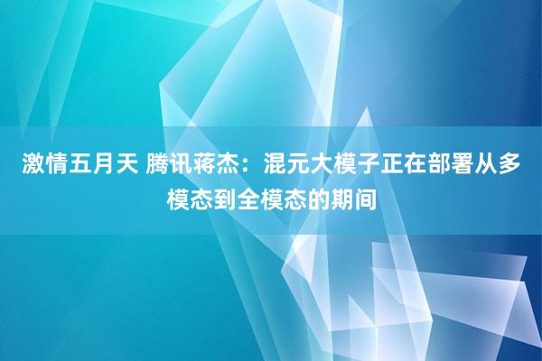 激情五月天 腾讯蒋杰：混元大模子正在部署从多模态到全模态的期间