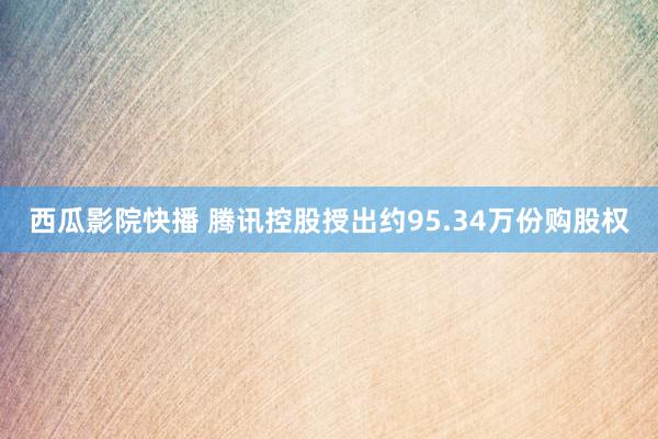 西瓜影院快播 腾讯控股授出约95.34万份购股权