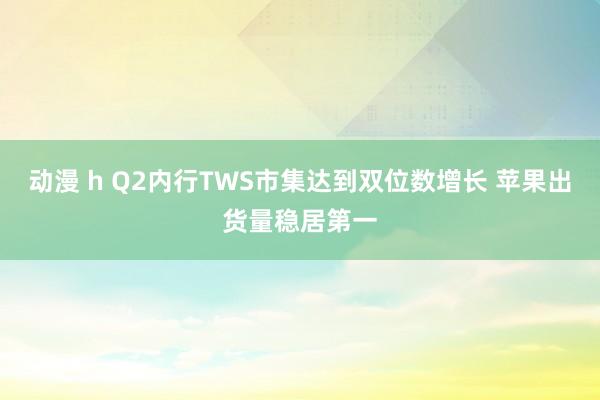 动漫 h Q2内行TWS市集达到双位数增长 苹果出货量稳居第一